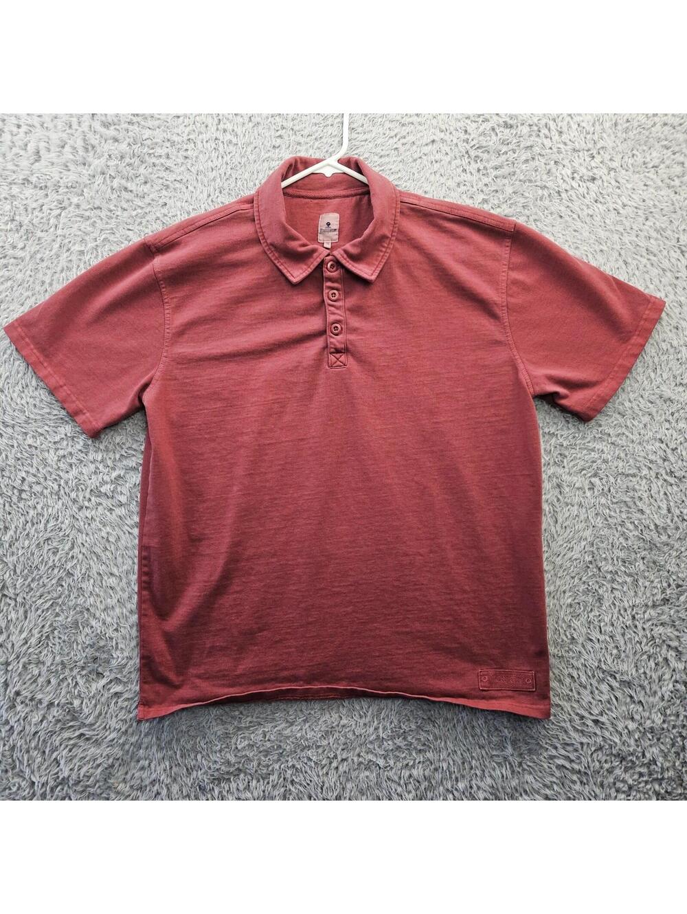 Mousqeton Polo Shirt Heavyweight Rugby Rust Red Men 3XL (Fits 2XL) 100% Cotton
